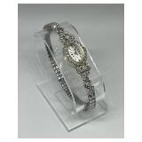 Vintage Hamilton 14K White Gold and Diamond Ladies Manual Wind-Up Watch (6.5") in Working Condition Vintage Hamilton 14K White Gold and Diamond Ladies Manual Wind-Up Watch (6.5") in Working Condition