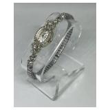 Vintage Hamilton 14K White Gold and Diamond Ladies Manual Wind-Up Watch (6.5") in Working Condition Vintage Hamilton 14K White Gold and Diamond Ladies Manual Wind-Up Watch (6.5") in Working Condition