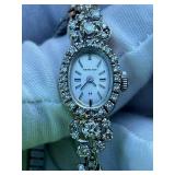 Vintage Hamilton 14K White Gold and Diamond Ladies Manual Wind-Up Watch (6.5") in Working Condition Vintage Hamilton 14K White Gold and Diamond Ladies Manual Wind-Up Watch (6.5") in Working Condition