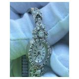 Vintage Hamilton 14K White Gold and Diamond Ladies Manual Wind-Up Watch (6.5") in Working Condition Vintage Hamilton 14K White Gold and Diamond Ladies Manual Wind-Up Watch (6.5") in Working Condition