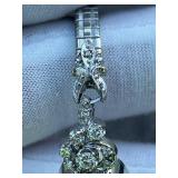 Vintage Hamilton 14K White Gold and Diamond Ladies Manual Wind-Up Watch (6.5") in Working Condition Vintage Hamilton 14K White Gold and Diamond Ladies Manual Wind-Up Watch (6.5") in Working Condition