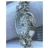 Vintage Hamilton 14K White Gold and Diamond Ladies Manual Wind-Up Watch (6.5") in Working Condition Vintage Hamilton 14K White Gold and Diamond Ladies Manual Wind-Up Watch (6.5") in Working Condition