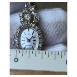 Vintage Hamilton 14K White Gold and Diamond Ladies Manual Wind-Up Watch (6.5") in Working Condition Vintage Hamilton 14K White Gold and Diamond Ladies Manual Wind-Up Watch (6.5") in Working Condition