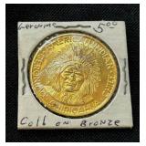 Vintage Geronimo Chiricahua Chief American Indian Gold Plated Bronze Token Vintage Geronimo Chiricahua Chief American Indian Gold Plated Bronze Token