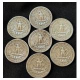 90% Silver Quarter Lot - 1951-D, 1952-D (x2), 1958-D, 1959-D, and 1963-D (x2) 90% Silver Quarter Lot - 1951-D, 1952-D (x2), 1958-D, 1959-D, and 1963-D (x2)