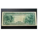 1914 $5 Federal Reserve Note Minneapolis Blue Seal Large Size 1914 $5 Federal Reserve Note Minneapolis Blue Seal Large Size