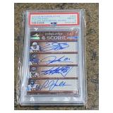 Emmitt Smith, LaDainian Tomlinson, Adrian Peterson, Marshall Faulk 2023 Leaf Superlative 4 Score Quad Autograph-Silver #456 PSA Graded 8 - NFL Football Card Emmitt Smith, LaDainian Tomlinson, Adrian Peterson, Marshall Faulk 2023 Leaf Superlative 4 Score Quad Autograph-Silver #456 PSA Graded 8 - NFL Football Card