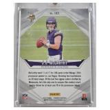 J.J. McCarthy Rookie 2024 Panini Phoenix Holo #185 - Minnesota Vikings Football Card J.J. McCarthy Rookie 2024 Panini Phoenix Holo #185 - Minnesota Vikings Football Card