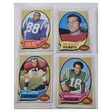 Lot of 10 Vintage Topps Football Cards from 1970 Featuring John Mackey, Gino Cappelletti, Charlie Smith, Bob DeMarco, Ben Hawkins, Emerson Boozer, Rockne Freitas, John Elliott, and Lee Roy Jordan. Lot of 10 Vintage Topps Football Cards from 1970 Featuring John Mackey, Gino Cappelletti, Charlie Smith, Bob DeMarco, Ben Hawkins, Emerson Boozer, Rockne Freitas, John Elliott, and Lee Roy Jordan.