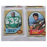 Lot of 10 Vintage Topps Football Cards from 1970 Featuring John Mackey, Gino Cappelletti, Charlie Smith, Bob DeMarco, Ben Hawkins, Emerson Boozer, Rockne Freitas, John Elliott, and Lee Roy Jordan. Lot of 10 Vintage Topps Football Cards from 1970 Featuring John Mackey, Gino Cappelletti, Charlie Smith, Bob DeMarco, Ben Hawkins, Emerson Boozer, Rockne Freitas, John Elliott, and Lee Roy Jordan.