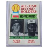 Roger Maris and Hank Aaron 1979 Topps All-Time Record Holders #413 - New York Yankees and Atlanta Braves Vintage Baseball Card Roger Maris and Hank Aaron 1979 Topps All-Time Record Holders #413 - New York Yankees and Atlanta Braves Vintage Baseball Card