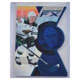 Kirill Kaprizov 2023-24 Upper Deck SPx Radiance FX Blue Die Cut #RFX-50 and Numbered 96/299 - Minnesota Wild Hockey Card Kirill Kaprizov 2023-24 Upper Deck SPx Radiance FX Blue Die Cut #RFX-50 and Numbered 96/299 - Minnesota Wild Hockey Card