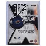 Kirill Kaprizov 2023-24 Upper Deck SPx Radiance FX Blue Die Cut #RFX-50 and Numbered 96/299 - Minnesota Wild Hockey Card Kirill Kaprizov 2023-24 Upper Deck SPx Radiance FX Blue Die Cut #RFX-50 and Numbered 96/299 - Minnesota Wild Hockey Card