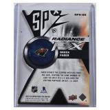 Brock Faber 2023 Upper Deck SPx Radiance FX Gold Die Cut #RFX-85 and Numbered 15/99 - Minnesota Wild Hockey Card Brock Faber 2023 Upper Deck SPx Radiance FX Gold Die Cut #RFX-85 and Numbered 15/99 - Minnesota Wild Hockey Card