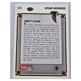 Brett Favre Star Rookie 1991 Upper Deck #13 - Atlanta Falcons Football Card Brett Favre Star Rookie 1991 Upper Deck #13 - Atlanta Falcons Football Card