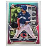 Lot of 5  Minnesota Twins Baseball Cards Tanner Schobel Auto, Jose Miranda 128/199, Aaron Sabato 1st Bowman, Ariel Castro 78/199, and Danny De Andrade 1st Bowman Lot of 5  Minnesota Twins Baseball Cards Tanner Schobel Auto, Jose Miranda 128/199, Aaron Sabato 1st Bowman, Ariel Castro 78/199, and Danny De Andrade 1st Bowman