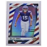 Dallas Turner Rookie 2024 Panini Prizm Red, White, Blue #324 - Minnesota Vikings Football Card Dallas Turner Rookie 2024 Panini Prizm Red, White, Blue #324 - Minnesota Vikings Football Card