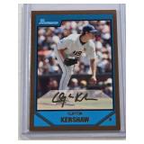 Clayton Kershaw Rookie Gold SP! 2007 Bowman #BDPP77 - Los Angeles Dodgers Baseball Card Clayton Kershaw Rookie Gold SP! 2007 Bowman #BDPP77 - Los Angeles Dodgers Baseball Card