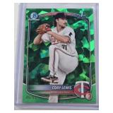 Cory Lewis Bowman 1st 2024 Bowman Chrome Green Refractor #BCP-129 and Numberd 86/99 - Minnesota Twins Baseball Card Cory Lewis Bowman 1st 2024 Bowman Chrome Green Refractor #BCP-129 and Numberd 86/99 - Minnesota Twins Baseball Card