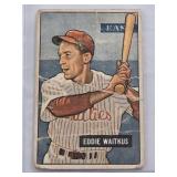 Eddie Waitkus 1951 Bowman #28 - Philadelphia Phillies Vintage Baseball Card Eddie Waitkus 1951 Bowman #28 - Philadelphia Phillies Vintage Baseball Card