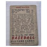 Eddie Waitkus 1951 Bowman #28 - Philadelphia Phillies Vintage Baseball Card Eddie Waitkus 1951 Bowman #28 - Philadelphia Phillies Vintage Baseball Card