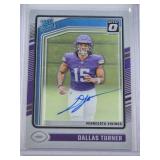 Dallas Turner Rookie Auto 2024 Panini Donruss Optic #224 and Numbered 323/325 - Minnesota Vikings Football Card Dallas Turner Rookie Auto 2024 Panini Donruss Optic #224 and Numbered 323/325 - Minnesota Vikings Football Card