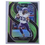 Aaron Jones 2024 Panini Select Green Refractor Prizm SP #102 and Numbered 23/49 - Minnesota Vikings Football Card Aaron Jones 2024 Panini Select Green Refractor Prizm SP #102 and Numbered 23/49 - Minnesota Vikings Football Card