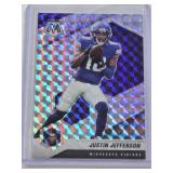 Justin Jefferson 2021 Panini Mosaic Silver Prizm  #132 - Minnesota Vikings Football Card Justin Jefferson 2021 Panini Mosaic Silver Prizm  #132 - Minnesota Vikings Football Card