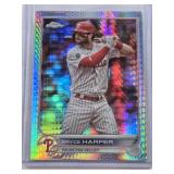 Bryce Harper 2022 Topps Chrome Refractor #220 - Philadelphia Phillies Baseball Card Bryce Harper 2022 Topps Chrome Refractor #220 - Philadelphia Phillies Baseball Card