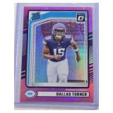 Dallas Turner Rookie 2024 Panini Prizm Pink #331 - Minnesota Vikings Football Card Dallas Turner Rookie 2024 Panini Prizm Pink #331 - Minnesota Vikings Football Card