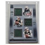 Richie Anderson, Chad Pennington, Vinny Testaverde 2002 Pacific Crown Royale Triple Threads Relic #T3 - New York Jets Football Card Richie Anderson, Chad Pennington, Vinny Testaverde 2002 Pacific Crown Royale Triple Threads Relic #T3 - New York Jets Football Card
