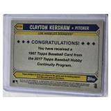 Clayton Kershaw 2017 Topps 1987 Baseball Hobby Continuity Program Refractor Mojo #87-CK - Los Angeles Dodgers Baseball Card Clayton Kershaw 2017 Topps 1987 Baseball Hobby Continuity Program Refractor Mojo #87-CK - Los Angeles Dodgers Baseball Card