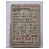 George "Red" Munger 1951 Bowman #11 - St. Louis Cardinals Vintage Baseball Card George "Red" Munger 1951 Bowman #11 - St. Louis Cardinals Vintage Baseball Card