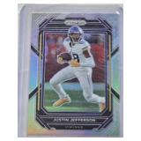 Justin Jefferson 2022 Silver Holo Panini Prizm #190 - Minnesota Vikings Football Card Justin Jefferson 2022 Silver Holo Panini Prizm #190 - Minnesota Vikings Football Card