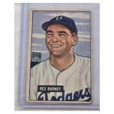 Rex Barney 1951 Bowman #153 - Brooklyn Dodgers Vintage Baseball Card Rex Barney 1951 Bowman #153 - Brooklyn Dodgers Vintage Baseball Card