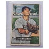 Lloyd Merriman 1951 Bowman #72 - Cincinnati Reds Vintage Baseball Card Lloyd Merriman 1951 Bowman #72 - Cincinnati Reds Vintage Baseball Card