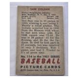 Sam Zoldak 1951 Bowman #114 - Philadelphia Athletics Vintage Baseball Card Sam Zoldak 1951 Bowman #114 - Philadelphia Athletics Vintage Baseball Card