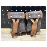 Vintage Russian Mosin Nagant Rifle Double Ammo Pouch, Dual Compartment Oil Bottle, and Cleaning Kit Vintage Russian Mosin Nagant Rifle Double Ammo Pouch, Dual Compartment Oil Bottle, and Cleaning Kit