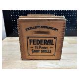 Federal Ammunition Wood Box with 20 Gauge and .410 Empties Federal Ammunition Wood Box with 20 Gauge and .410 Empties