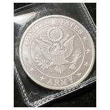 1 TROY OZ .999 FINE SILVER ARMY ROUND