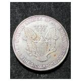 1996 AMERICAN SILVER EAGLE 1 TROY OZ .999 FINE SILVER