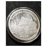 1 TROY OZ .999 FINE SILVER 2014 SEASONS GREETINGS ROUND IN AIRTITE