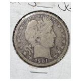 1901-S US BARBER HALF DOLLAR