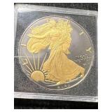 2023 AMERICAN SILVER EAGLE GOLD PLATED IN CASE (500 MINTED)