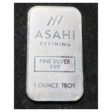 1 TROY OZ .999 FINE SILVER ASAHI BAR