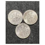 3 US BU ROOSEVELT DIMES 1962x2 1964