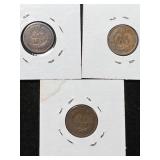 3 US INDIAN HEAD CENTS 1894 1897 1899
