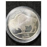 1 TROY OZ .999 FINE SILVER BUFFALO INDIAN ROUND IN AIRTITE