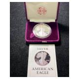 1987 PROOF AMERICAN SILVER EAGLE IN ORIGINAL MINT BOX
