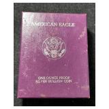 1989 PROOF AMERICAN SILVER EAGLE IN ORIGINAL MINT BOX